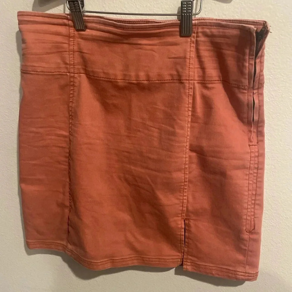 Free People brown denim mini skirt size 12 - Picture 2 of 7